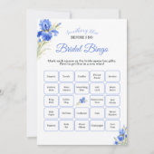 Blue Iris Something Blue Bridal Shower Game Bingo Kaart (Voorkant)