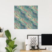 Blue Iris Wavy Texture Poster (Thuiskantoor)