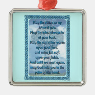 Blue Irish Blessing Metalen Ornament