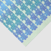 Blue Irish Shamrocks op Light Green Tissuepapier (Detail)