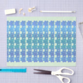 Blue Irish Shamrocks op Light Green Tissuepapier (Craft)