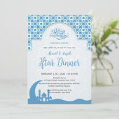 Blue Islamic Pattern Iftar Dinner Invitation (Debout devant)