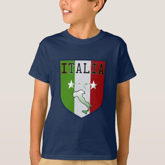 Blue Italia Crest Medieval Kinder Shirt (Voorkant)