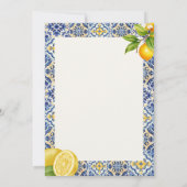 Blue Italien titre nuptiale douche Invitation (Dos)