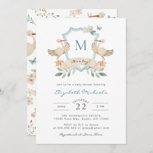 Blue It's a Boy Baby shower Invitation Kaart