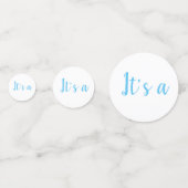 Blue It's a Boy Confetti Baby Gender Reveal (Voorkanten)