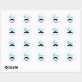 Blue It's a Boy Mustache Baby shower Sticker (Vel)