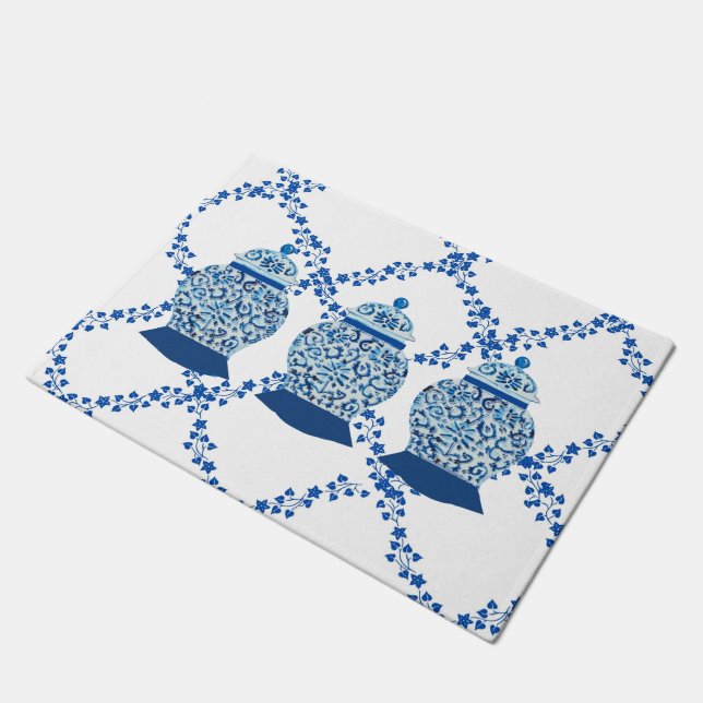 Blue Ivy Ginger Jar Jars Sierkussen Deurmat (Schuin)