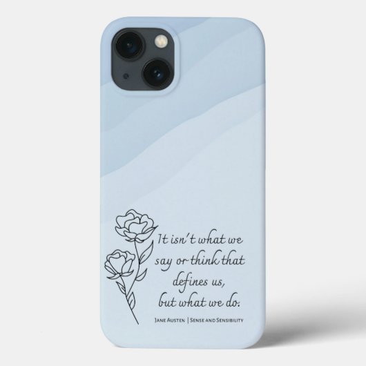 Blue Jane Austen Inspirerend Quote Telefoon Case (Achterkant)