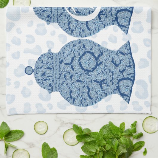 Blue Jar Ginger Jars Mosaic Theedoek (Gevouwen)