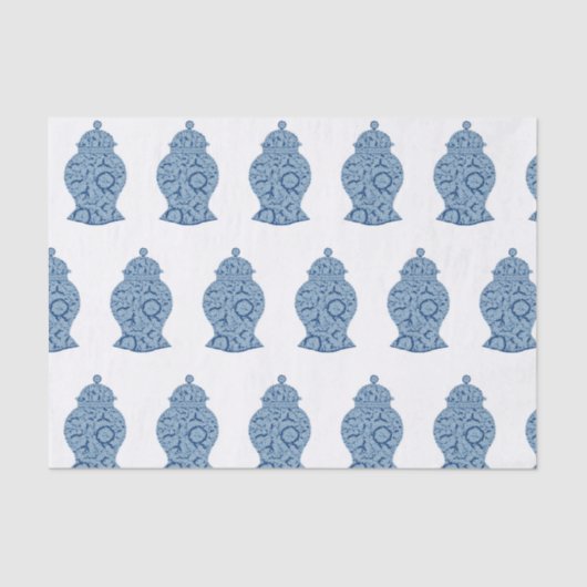 Blue Jar Ginger Jars Mosaic Wrapping Paper Tissuepapier (Voorkant)