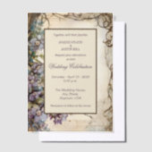 Blue Jasmine Floral Framed  Vellum Uitnodigingen (Offset)