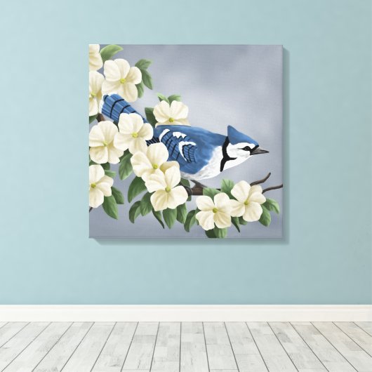 Blue Jay Art Prints (Insitu (Houten vloer))