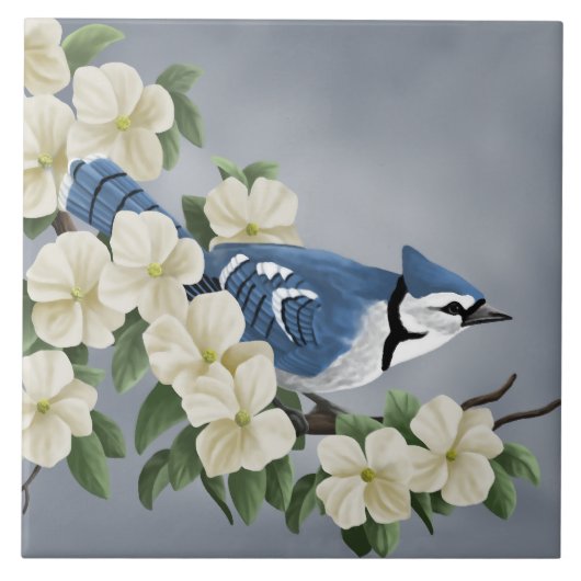 Blue Jay Art Tile Tegeltje (Voorkant)