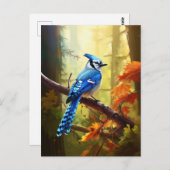 Blue Jay Bird Art Briefkaart (Voorkant / Achterkant)