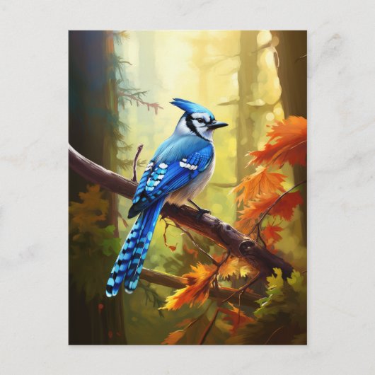 Blue Jay Bird Art Briefkaart (Voorkant)