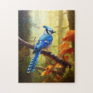 Blue Jay Bird Art Jigsaw Puzzle Puzzle