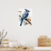 Blue Jay Bird Art Print Poster (Keuken)