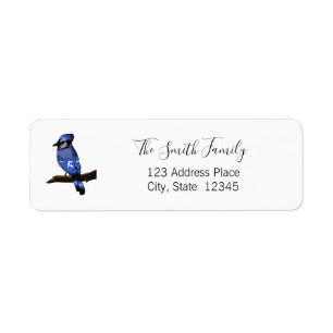 Blue Jay Bird Etiket