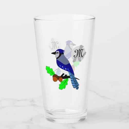 Blue Jay Bird Glas (Achterkant)