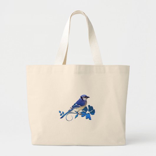 Blue Jay Bird Grote Tote Bag (Voorkant)