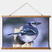 Blue Jay Bird Lovers Hangend Wandkleed (Voorkant)