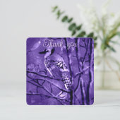 Blue Jay Bird op Tree Branch Bedankt Kaart (Staand voorkant)