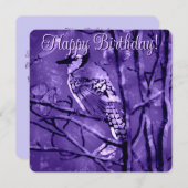 Blue Jay Bird Roze Abstracte kunst gepersonaliseer (Voorkant / Achterkant)