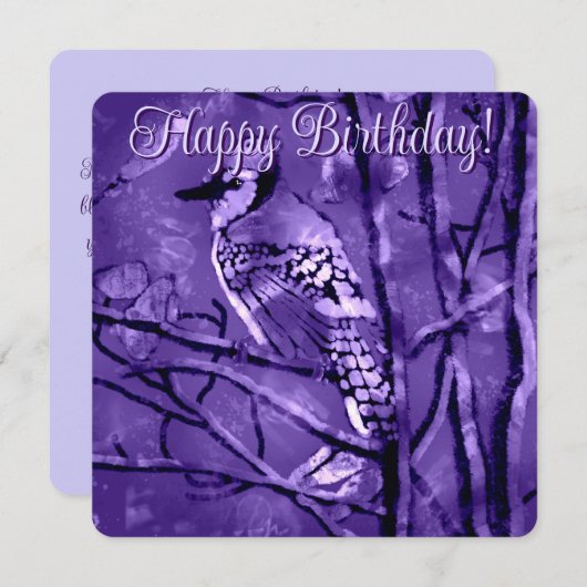 Blue Jay Bird Roze Abstracte kunst gepersonaliseer (Voorkant / Achterkant)