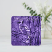 Blue Jay Bird Roze Abstracte kunst gepersonaliseer (Staand voorkant)