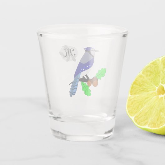 Blue Jay Bird Shot Glas (Achterkant)