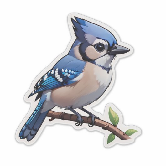 Blue Jay Bird Sticker (Voorkant)