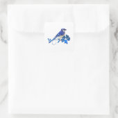 Blue Jay Bird Vierkante Sticker (Tas)
