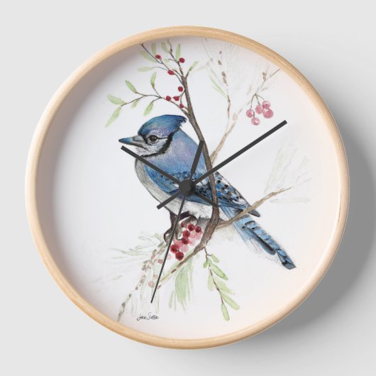 Blue Jay Bird Waterverf Wall Décor (Voorkant)