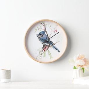 Blue Jay Bird Waterverf Wall Décor