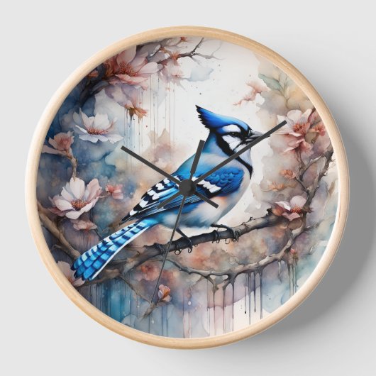 Blue Jay Cherry Blossoms waterverf (Voorkant)