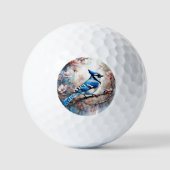 Blue Jay Cherry Blossoms waterverf Golfballen (Voorkant)
