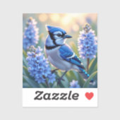 Blue Jay en Lilacs Sticker (Vel)