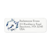 Blue Jay en Wreath Personalize Etiket (Voorkant)