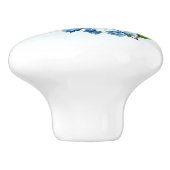 Blue Jay Floral Keramische Knop (Zijkant)