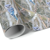 Blue Jay in een Snowstorm Cadeaupapier (Rol Hoek)