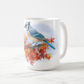 Blue Jay in Fall Colors Koffiemok (Voorkant rechts)