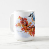 Blue Jay in Fall Colors Koffiemok (Voorkant links)