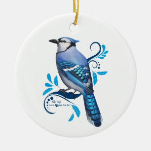 Blue Jay Keramisch Ornament