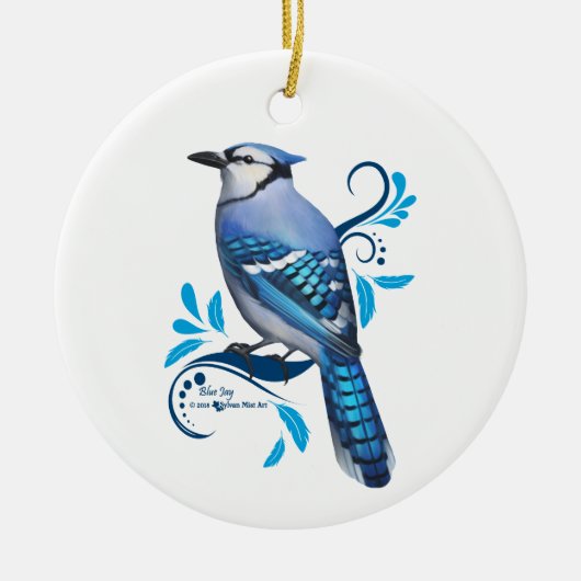 Blue Jay Keramisch Ornament (Voorkant)