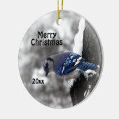 Blue Jay kerstsierfeestjaar Keramisch Ornament (Links)