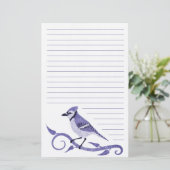 Blue Jay Lined Stationery Briefpapier (Staand voorkant)