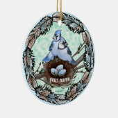 Blue Jay Nest Keramisch Ornament (Rechts)