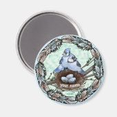 Blue Jay Nest Magneet (Voorkant / Achterkant)