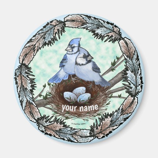 Blue Jay Nest Magneet (Voorkant)